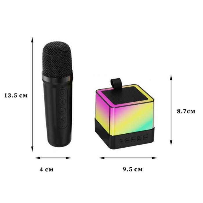 Портативная колонка K18 Bluetooth с 2 микрофонами LED-подсветкой Портативная колонка K18 Bluetooth с 2 микрофонами LED-подсветкой