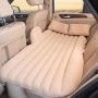 Надувной автомобильный матрас для багажника и заднего сиденья, 130×80 см, с подушками и насосом — удобная кровать для авто, путешественник, комфортный отдых в дороге (черный, бежевый)