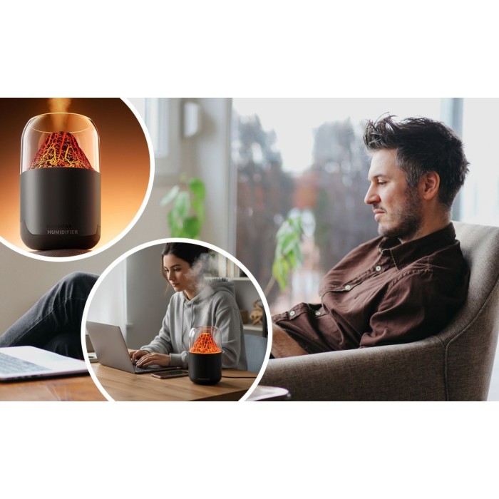 Ультразвуковой увлажнитель воздуха с подсветкой «Вулкан Humidifier JSQ-1» 3 в 1 – ароматизатор, ночник, очиститель, 280 мл, USB, тихий (черный, белый) Ультразвуковой увлажнитель воздуха с подсветкой «Вулкан Humidifier JSQ-1» 3 в 1 – ароматизатор, ночник, очиститель, 280 мл, USB, тихий (черный, белый)
