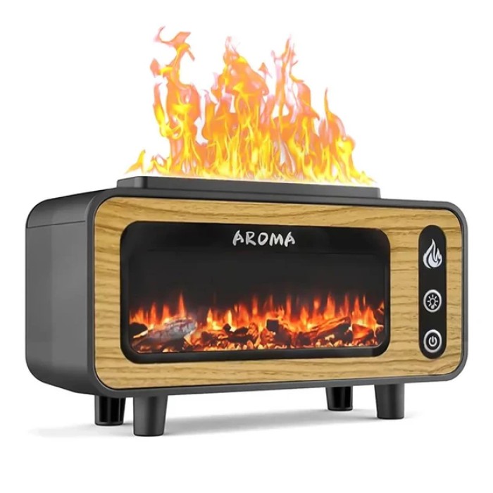 Зволожувач-аромадифузор Vintage Fireplace 200 мл – ультразвуковий ретро-зволожувач повітря з ефектом полум’я, декоративний міні-камін для ароматерапії, USB, 4.5 Вт, пластик, 210×118×80 мм Зволожувач-аромадифузор Vintage Fireplace 200 мл – ультразвуковий ретро-зволожувач повітря з ефектом полум’я, декоративний міні-камін для ароматерапії, USB, 4.5 Вт, пластик, 210×118×80 мм