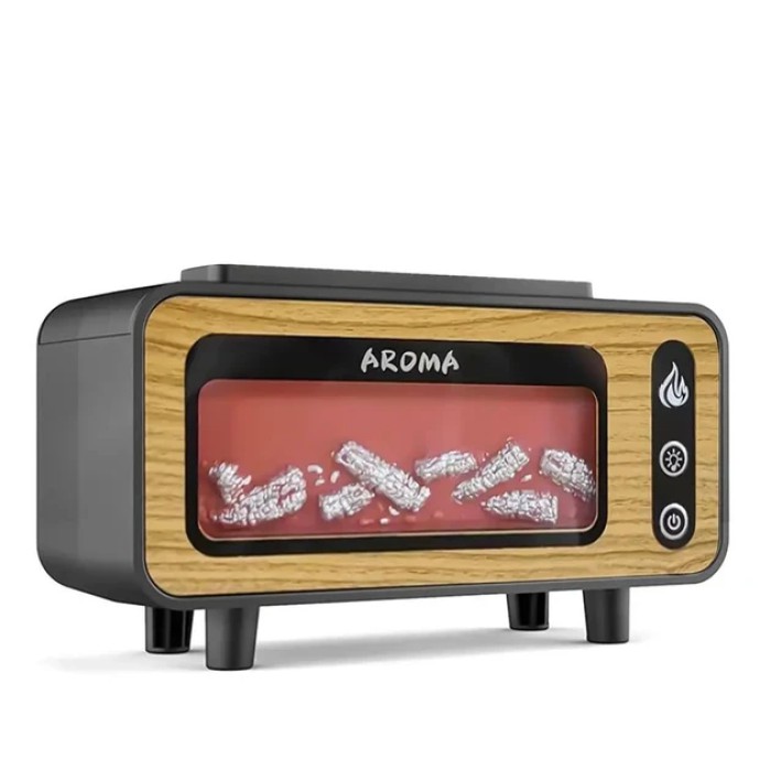 Зволожувач-аромадифузор Vintage Fireplace 200 мл – ультразвуковий ретро-зволожувач повітря з ефектом полум’я, декоративний міні-камін для ароматерапії, USB, 4.5 Вт, пластик, 210×118×80 мм Зволожувач-аромадифузор Vintage Fireplace 200 мл – ультразвуковий ретро-зволожувач повітря з ефектом полум’я, декоративний міні-камін для ароматерапії, USB, 4.5 Вт, пластик, 210×118×80 мм