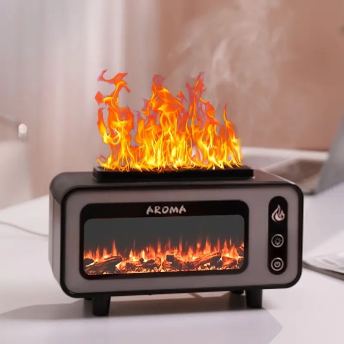 Зволожувач-аромадифузор Vintage Fireplace 200 мл – ультразвуковий ретро-зволожувач повітря з ефектом полум’я, декоративний міні-камін для ароматерапії, USB, 4.5 Вт, пластик, 210×118×80 мм Зволожувач-аромадифузор Vintage Fireplace 200 мл – ультразвуковий ретро-зволожувач повітря з ефектом полум’я, декоративний міні-камін для ароматерапії, USB, 4.5 Вт, пластик, 210×118×80 мм