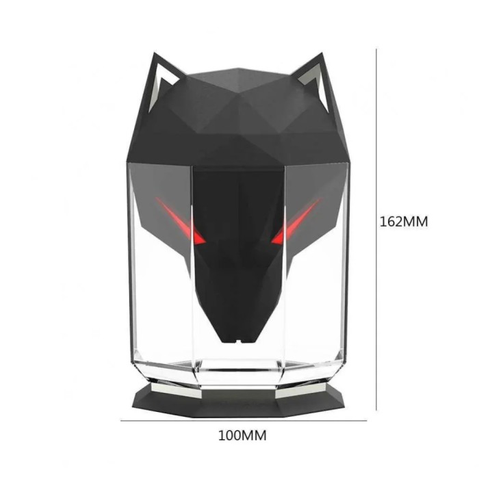 Портативний ультразвуковий зволожувач повітря Wolf 650 мл, USB, аромадіфузер з підсвічуванням та резервуаром для ефірної олії, електричний, чорний Портативний ультразвуковий зволожувач повітря Wolf 650 мл, USB, аромадіфузер з підсвічуванням та резервуаром для ефірної олії, електричний, чорний