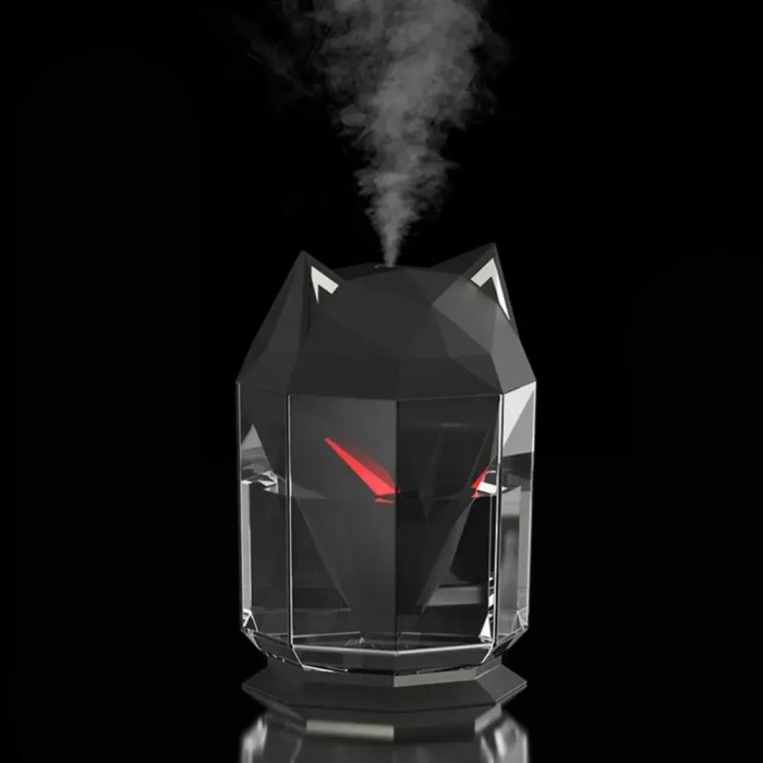 Портативний ультразвуковий зволожувач повітря Wolf 650 мл, USB, аромадіфузер з підсвічуванням та резервуаром для ефірної олії, електричний, чорний Портативний ультразвуковий зволожувач повітря Wolf 650 мл, USB, аромадіфузер з підсвічуванням та резервуаром для ефірної олії, електричний, чорний