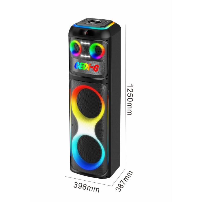 Bluetooth колонка портативная с мощным стереозвучанием, 2×12” низкочастотными и 3” высокочастотными динамиками, поддержкой AUX, USB и microSD, беспроводная акустика Bluetooth колонка портативная с мощным стереозвучанием, 2×12” низкочастотными и 3” высокочастотными динамиками, поддержкой AUX, USB и microSD, беспроводная акустика