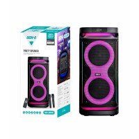 Мощная переносная Bluetooth колонка с аккумулятором и двумя микрофонами - акустическая система с 2 низкочастотными 8″ динамиками и 3″ высокочастотными динамиками Мощная переносная Bluetooth колонка с аккумулятором и двумя микрофонами - акустическая система с 2 низкочастотными 8″ динамиками и 3″ высокочастотными динамиками