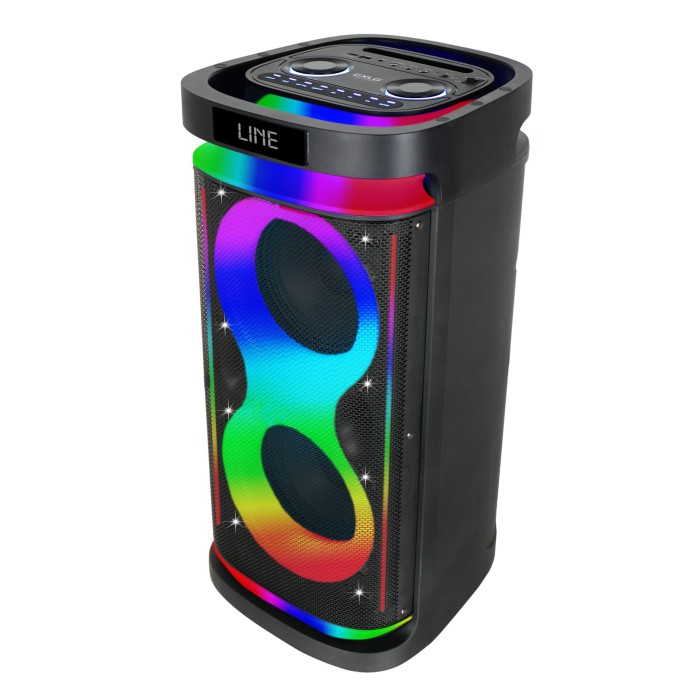 Мощная переносная Bluetooth колонка с аккумулятором и двумя микрофонами - акустическая система с 2 низкочастотными 8″ динамиками и 3″ высокочастотными динамиками Мощная переносная Bluetooth колонка с аккумулятором и двумя микрофонами - акустическая система с 2 низкочастотными 8″ динамиками и 3″ высокочастотными динамиками