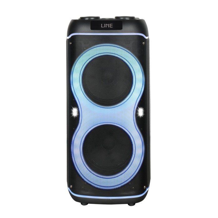 Мощная переносная Bluetooth колонка с аккумулятором, двойными 8” низкочастотными и 3” высокочастотными динамиками, акустическая система для караоке с 1 микрофоном и пультом управления Мощная переносная Bluetooth колонка с аккумулятором, двойными 8” низкочастотными и 3” высокочастотными динамиками, акустическая система для караоке с 1 микрофоном и пультом управления