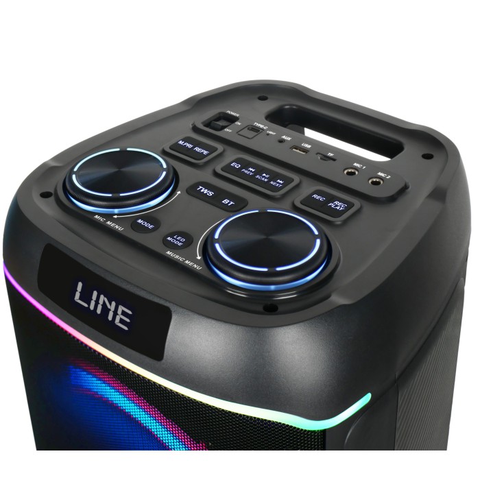 Мощная переносная Bluetooth колонка с аккумулятором, двойными 8” низкочастотными и 3” высокочастотными динамиками, акустическая система для караоке с 1 микрофоном и пультом управления Мощная переносная Bluetooth колонка с аккумулятором, двойными 8” низкочастотными и 3” высокочастотными динамиками, акустическая система для караоке с 1 микрофоном и пультом управления