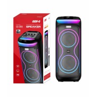 Мощная переносная Bluetooth колонка с двойными 8″ низкочастотными и 3″ высокочастотными динамиками, акустическая система на аккумуляторе для караоке с 2 микрофонами и пультом дистанционного управления Мощная переносная Bluetooth колонка с двойными 8″ низкочастотными и 3″ высокочастотными динамиками, акустическая система на аккумуляторе для караоке с 2 микрофонами и пультом дистанционного управления