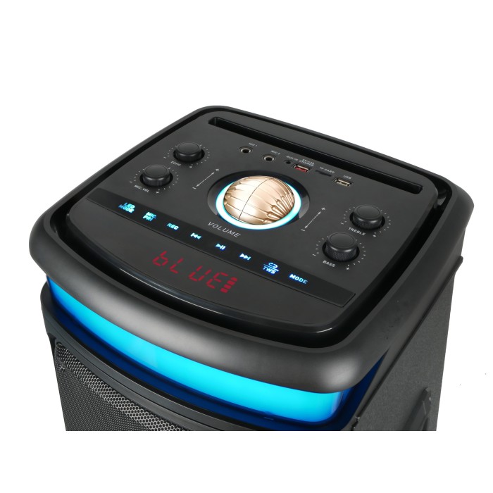 Переносна Bluetooth колонка, караоке з подвійним 8-дюймовим динаміком, акустична система на акумуляторі з 2 бездротовими мікрофонами та пультом дистанційного керування Переносна Bluetooth колонка, караоке з подвійним 8-дюймовим динаміком, акустична система на акумуляторі з 2 бездротовими мікрофонами та пультом дистанційного керування