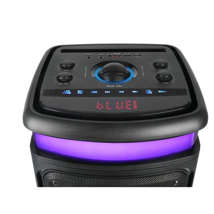 Переносна Bluetooth колонка, караоке з подвійним 8-дюймовим динаміком, акустична система на акумуляторі з 2 бездротовими мікрофонами та пультом дистанційного керування Переносна Bluetooth колонка, караоке з подвійним 8-дюймовим динаміком, акустична система на акумуляторі з 2 бездротовими мікрофонами та пультом дистанційного керування