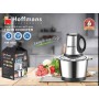 Електричний металевий подрібнювач-блендер Hoffmans HM-8829, 3L, 600W, сріблястий — універсальна м’ясорубка з трьома швидкостями для подрібнення та змішування Електричний металевий подрібнювач-блендер Hoffmans HM-8829, 3L, 600W, сріблястий — універсальна м’ясорубка з трьома швидкостями для подрібнення та змішування