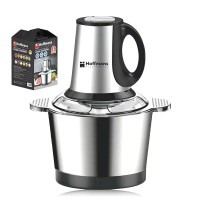 Електричний металевий подрібнювач-блендер Hoffmans HM-8829, 3L, 600W, сріблястий — універсальна м’ясорубка з трьома швидкостями для подрібнення та змішування Електричний металевий подрібнювач-блендер Hoffmans HM-8829, 3L, 600W, сріблястий — універсальна м’ясорубка з трьома швидкостями для подрібнення та змішування