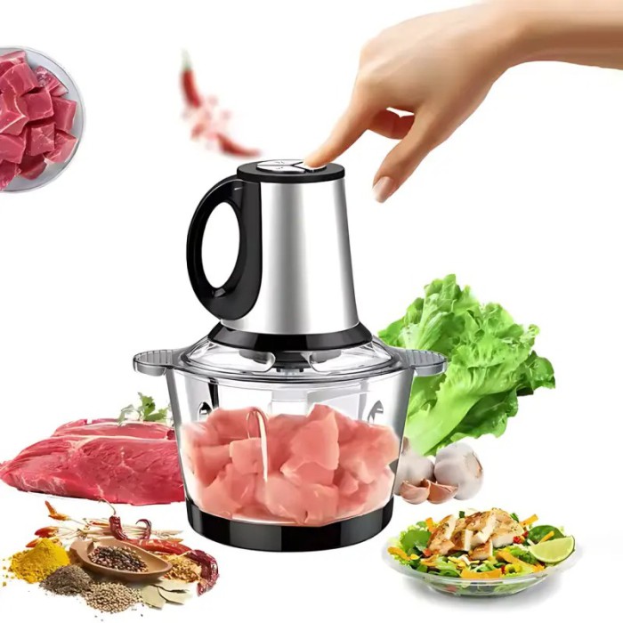 Електричний металевий подрібнювач-блендер Hoffmans HM-8829, 3L, 600W, сріблястий — універсальна м’ясорубка з трьома швидкостями для подрібнення та змішування Електричний металевий подрібнювач-блендер Hoffmans HM-8829, 3L, 600W, сріблястий — універсальна м’ясорубка з трьома швидкостями для подрібнення та змішування