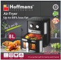 Аерофритюрниця Hoffmans HM-780, 8 л, 2400 Вт — електричний аерогриль-мультипіч без олії, чорно-сірий, з механічним керуванням, універсальна фритюрниця для смаження, запікання та грилю без жиру Аерофритюрниця Hoffmans HM-780, 8 л, 2400 Вт — електричний аерогриль-мультипіч без олії, чорно-сірий, з механічним керуванням, універсальна фритюрниця для смаження, запікання та грилю без жиру