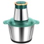 Металлический измельчитель Hoffmans HM-8822, 2 л, 400 Вт - электрический блендер-чоппер для измельчения мяса, овощей, фруктов и льда, универсальный кухонный измельчитель с металлической чашей, серо-зеленый