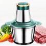 Металлический измельчитель Hoffmans HM-8822, 2 л, 400 Вт - электрический блендер-чоппер для измельчения мяса, овощей, фруктов и льда, универсальный кухонный измельчитель с металлической чашей, серо-зеленый