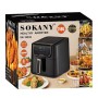 Аэрофритюрница Sokany, 7 л, 1800 Вт – сенсорная мультипечь нового поколения, домашний аэрогриль с большой емкостью, жаркая без масла, здоровое приготовление блюд, стильный черный дизайн
