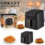 Аэрофритюрница Sokany, 7 л, 1800 Вт – сенсорная мультипечь нового поколения, домашний аэрогриль с большой емкостью, жаркая без масла, здоровое приготовление блюд, стильный черный дизайн