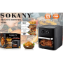 Аерофритюрниця Sokany, 1700Вт, мультипіч та аерогриль, сенсорне управління, LED-дисплей, велика ємність 12 л, смаження без олії, від мережі, чорна Аерофритюрниця Sokany, 1700Вт, мультипіч та аерогриль, сенсорне управління, LED-дисплей, велика ємність 12 л, смаження без олії, від мережі, чорна