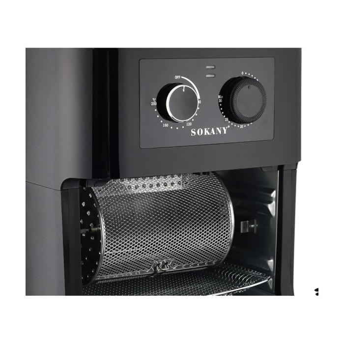 Аерофритюрниця Sokany, 1700Вт, мультипіч та аерогриль, сенсорне управління, LED-дисплей, велика ємність 12 л, смаження без олії, від мережі, чорна Аерофритюрниця Sokany, 1700Вт, мультипіч та аерогриль, сенсорне управління, LED-дисплей, велика ємність 12 л, смаження без олії, від мережі, чорна