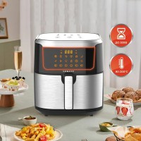Аерофритюрниця Sokany 1200Вт, мультипіч та аерогриль, ємність 8,8 л, смаження без олії, сенсорне управління, LED-дисплей, таймер, від мережі, сіро-чорна Аерофритюрниця Sokany 1200Вт, мультипіч та аерогриль, ємність 8,8 л, смаження без олії, сенсорне управління, LED-дисплей, таймер, від мережі, сіро-чорна