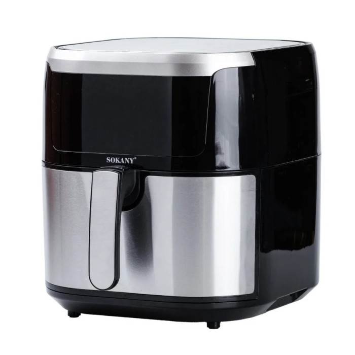 Аерофритюрниця Sokany 1200Вт, мультипіч та аерогриль, ємність 8,8 л, смаження без олії, сенсорне управління, LED-дисплей, таймер, від мережі, сіро-чорна Аерофритюрниця Sokany 1200Вт, мультипіч та аерогриль, ємність 8,8 л, смаження без олії, сенсорне управління, LED-дисплей, таймер, від мережі, сіро-чорна
