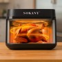 Аэрофритюрница Sokany сенсорная 7,5 л, 1700 Вт, мультипечь, электрический аэрогриль, безмасляная фритюрница, быстрая и здоровая жарка без масла, черная
