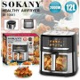 Аэрогриль-фритюрница Sokany, 12Л, 2000Вт, сенсорная мультипечь из нержавеющей стали, аэрофритюрница без масла, мощная, универсальная, черная