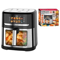 Аэрогриль-фритюрница Sokany, 12Л, 2000Вт, сенсорная мультипечь из нержавеющей стали, аэрофритюрница без масла, мощная, универсальная, черная Аэрогриль-фритюрница Sokany, 12Л, 2000Вт, сенсорная мультипечь из нержавеющей стали, аэрофритюрница без масла, мощная, универсальная, черная