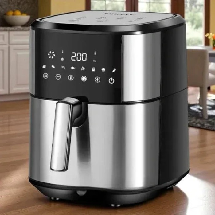 Аерогриль-фритюрниця Sokany, 8,5 л, сенсорна мультипіч із нержавіючої сталі, 2000 Вт, аерофритюрниця без олії, потужна універсальна повітряна піч, чорна з сірим Аерогриль-фритюрниця Sokany, 8,5 л, сенсорна мультипіч із нержавіючої сталі, 2000 Вт, аерофритюрниця без олії, потужна універсальна повітряна піч, чорна з сірим