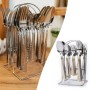 Набор столовых приборов Top Kitchen A, 24 предмета, комплект из нержавеющей стали на подставке, стильный набор столовых, чайных ложек и вилок
