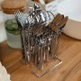 Набор столовых приборов Top Kitchen A, 24 предмета, комплект из нержавеющей стали на подставке, стильный набор столовых, чайных ложек и вилок