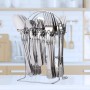 Набор столовых приборов Top Kitchen Е, 24 предмета, комплект из нержавеющей стали на подставке, стильный набор столовых, чайных ложек и вилок Набор столовых приборов Top Kitchen Е, 24 предмета, комплект из нержавеющей стали на подставке, стильный набор столовых, чайных ложек и вилок
