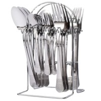 Набор столовых приборов Top Kitchen Е, 24 предмета, комплект из нержавеющей стали на подставке, стильный набор столовых, чайных ложек и вилок Набор столовых приборов Top Kitchen Е, 24 предмета, комплект из нержавеющей стали на подставке, стильный набор столовых, чайных ложек и вилок