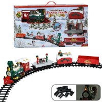 Железная дорога 265 (666 см / 265×130 см) с локомотивом, 3 вагонами, светом и звуком — Рождественский набор