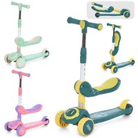 Дитячий самокат-біговел 3в1 з музикою, світлом і регульованим кермом, складний
