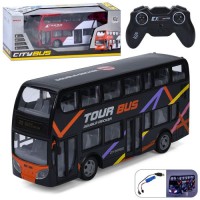 Радіокерований автобус із підсвіткою, гумовими колесами та акумулятором 30 см