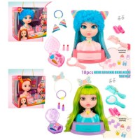 Лялька-голова для зачісок 23 см із косметикою, аксесуарами та набором перукаря