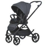 Дитяча прогулянкова коляска ME 1191 CHLOE Magnet Gray з регульованою ручкою та спинкою, алюмінієвою рамою — темно-сіра
