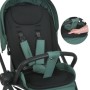 Дитяча прогулянкова коляска ME 1191 CHLOE Smoke Green з регульованою ручкою та спинкою, легка алюмінієва рама