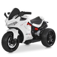 Дитячий електромотоцикл M 6266EL-1 з Bluetooth, світлом і музикою — білий, преміум-клас