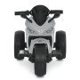Детский электромотоцикл M 6266EL-11 с аккумулятором, 2 моторами, Bluetooth, светом, музыкой и кожаным сиденьем — серый