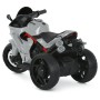 Детский электромотоцикл M 6266EL-11 с аккумулятором, 2 моторами, Bluetooth, светом, музыкой и кожаным сиденьем — серый