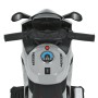 Детский электромотоцикл M 6266EL-11 с аккумулятором, 2 моторами, Bluetooth, светом, музыкой и кожаным сиденьем — серый