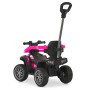 Дитячий квадроцикл M 6274EBLR-8 3в1 з батьківською ручкою, мотор, Bluetooth, музика та світло — рожевий