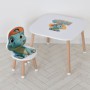Дитячий дерев’яний столик M 502-5 з стільчиком — набір “Динозаврик” для творчості та навчання