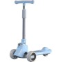 Багатофункціональний дитячий триколісний самокат «MIJI» від 1,5 року з регульованою ручкою музикою та яскравим LED-підсвічуванням що складається одним натисканням для комфортних і безпечних прогулянок (сірий, темно-сірий, рожевий, синій)