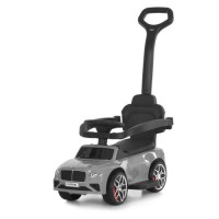 Каталка-толокар M 6252EL-11 із батьківською ручкою, музикою, світлом, шкіряним сидінням, MP3 та Bluetooth — сірий